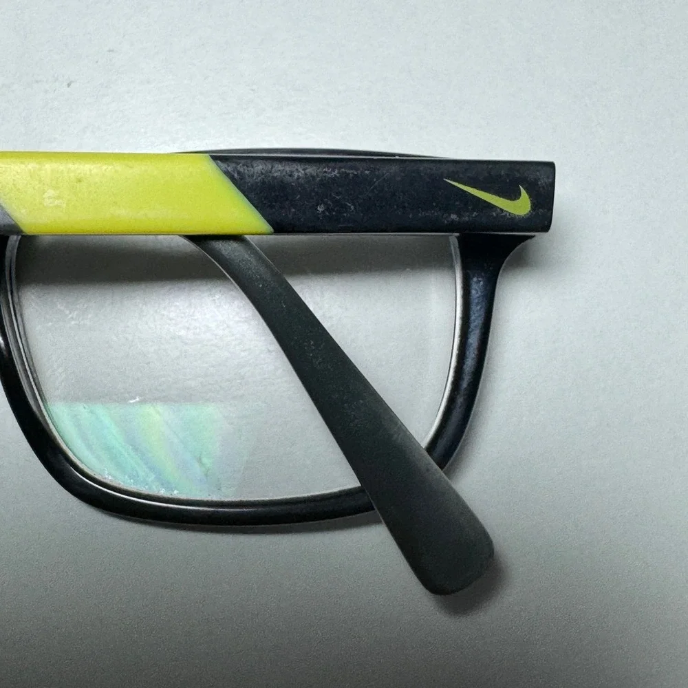Nike 5536 Black Volt Yellow Rectangular Eyeglasses Frames 48 15 130 Just Do It